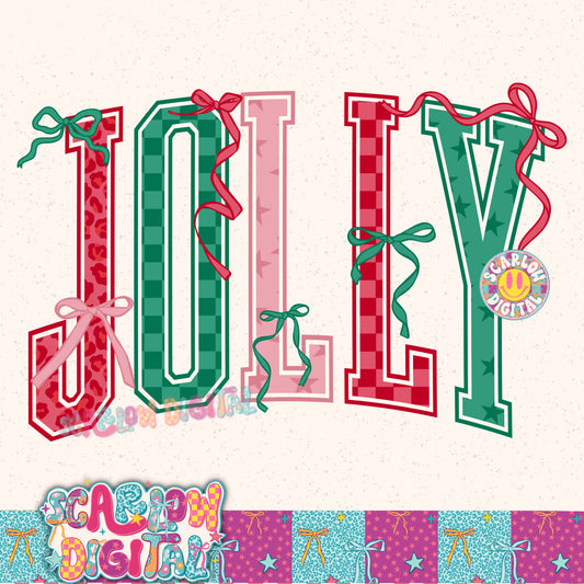Jolly Christmas Bows PNG Digital Design