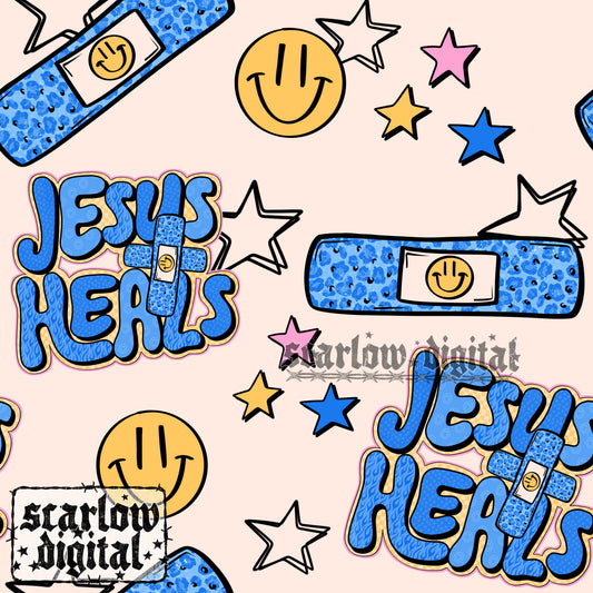 Jesus Heals Seamless Pattern Digital Design
