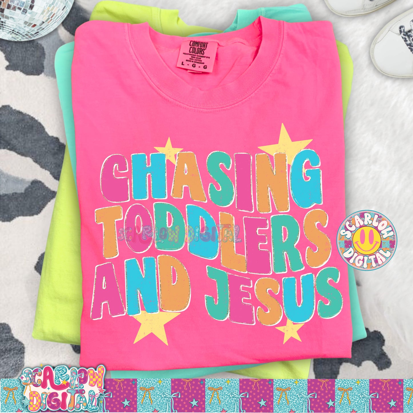 Chasing Toddlers and Jesus PNG Digital Design