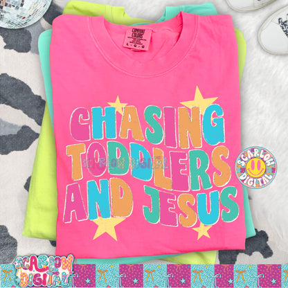 Chasing Toddlers and Jesus PNG Digital Design