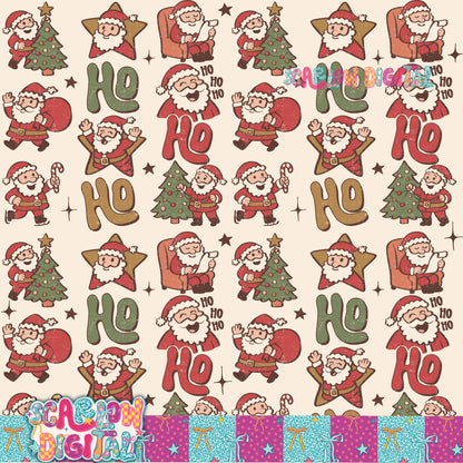 Ho Ho Ho Seamless Pattern Digital Design