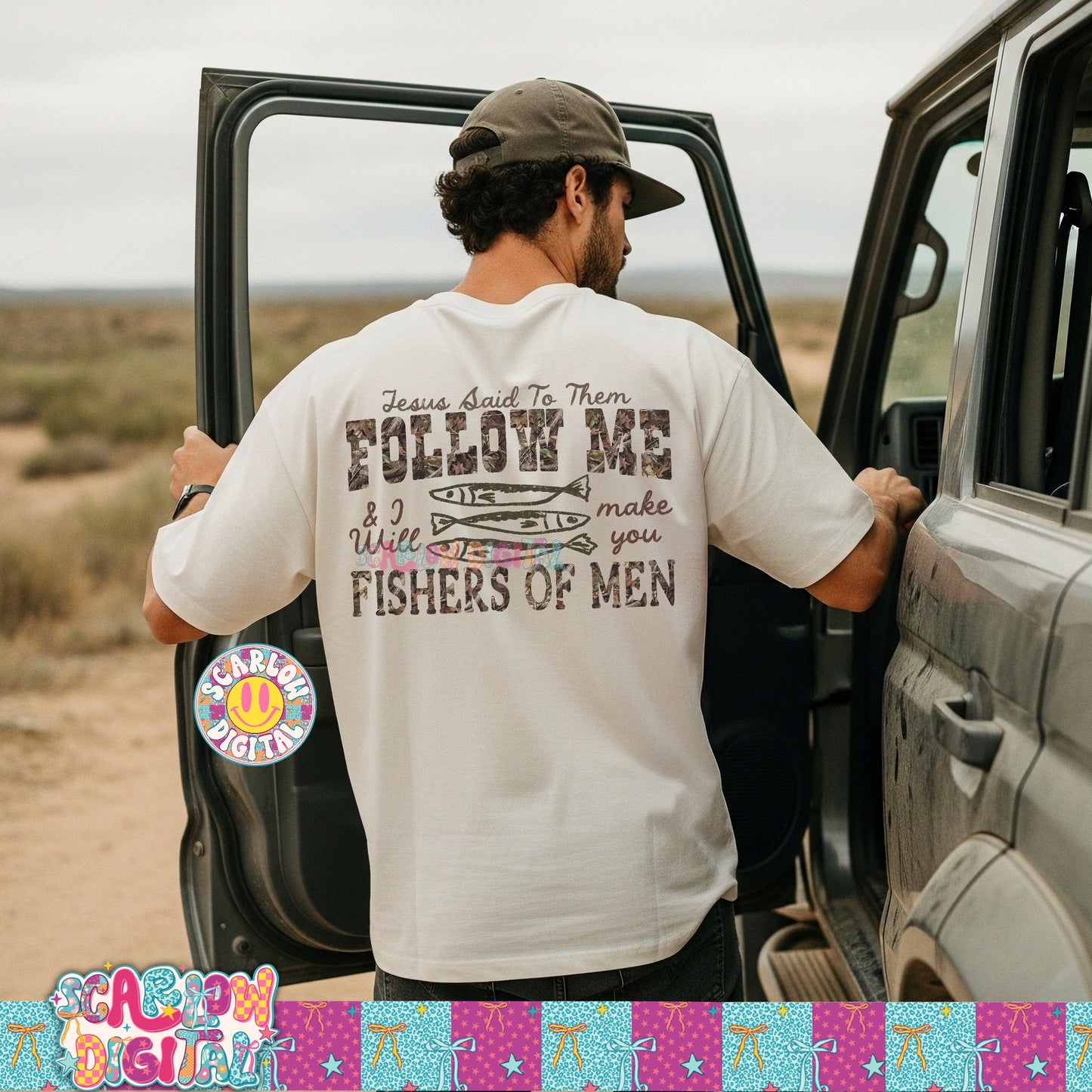 Follow Me & I Will Make You Fishers of Men PNG Digital Design