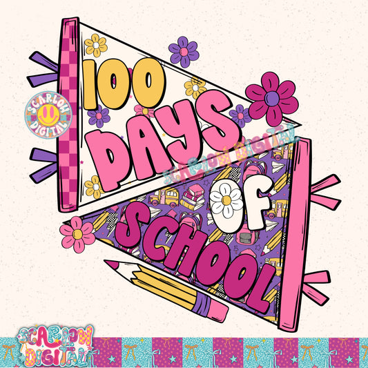 100 Days of School PNG Digital Design