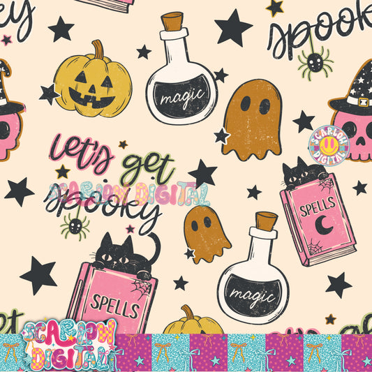 Let's Get Spooky Seamless Pattern Digital Design
