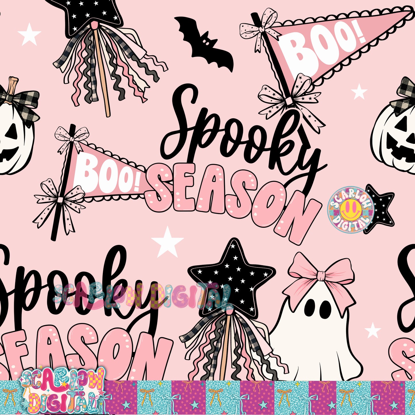 Spooky Season Seamless Pattern Digital Design