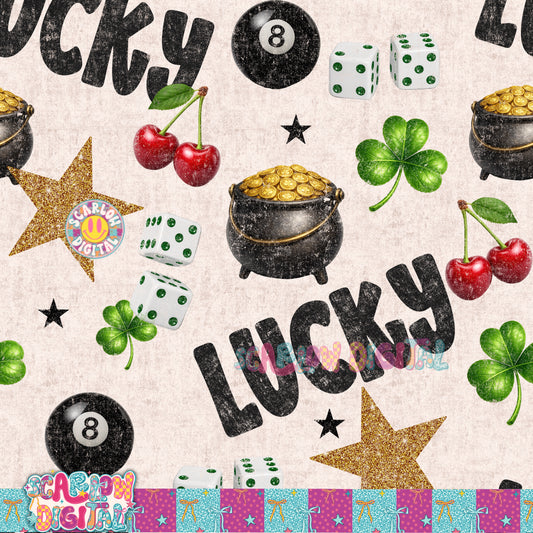 Lucky St Patrick's Day Seamless Pattern Digital Design
