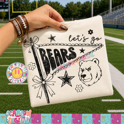 Let's Go Bears PNG Digital Design