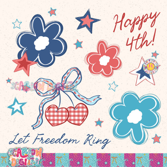 Happy 4th PNG Digital Design