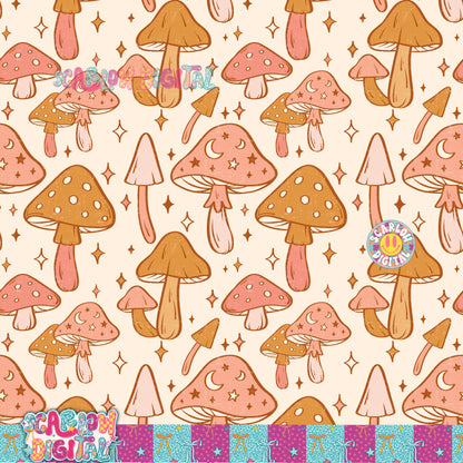 Mushrooms Seamless Pattern Digital Design