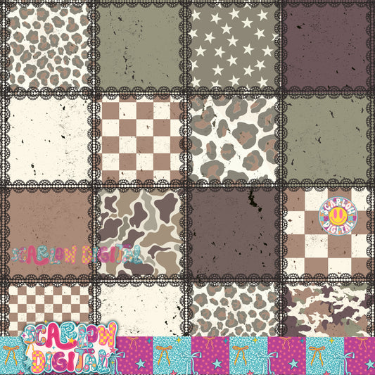 Camo Patchwork Seamless Pattern Digital Design
