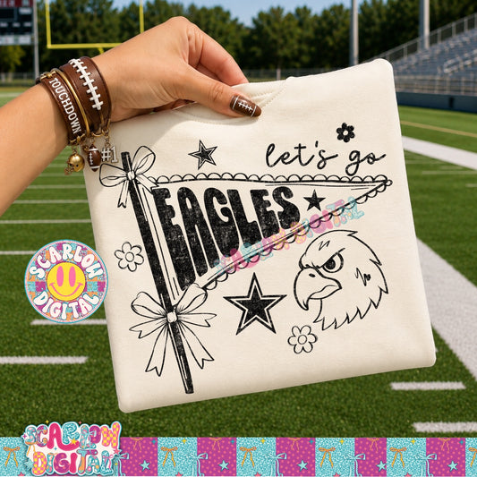 Let's Go Eagles PNG Digital Design