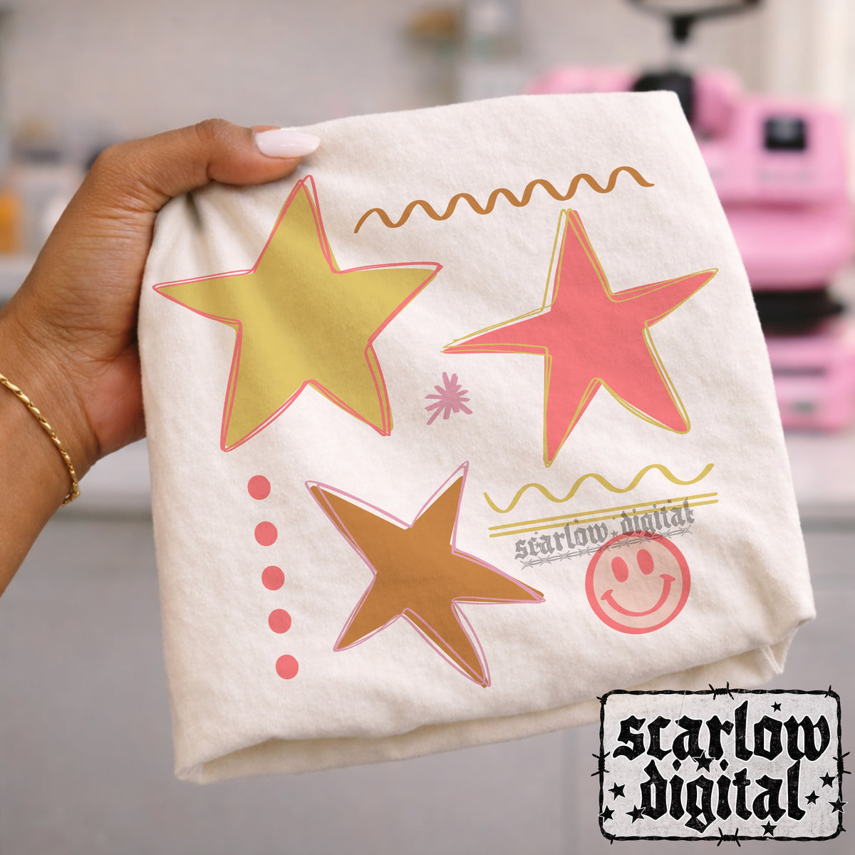 Stars Doodles PNG Digital Design
