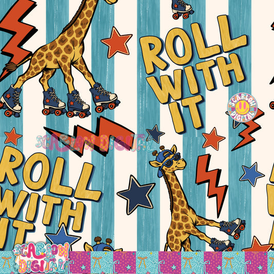Roll With It Seamless Pattern Digital Design