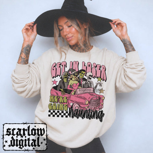 Get in Loser We're Going Haunting PNG Digital Design