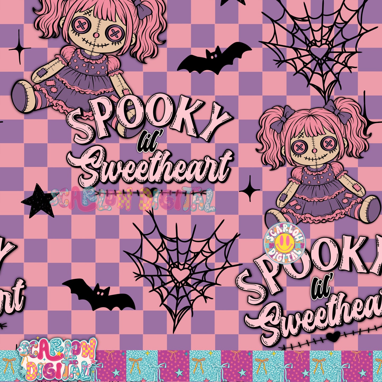 NEW NEW NEW! Spooky Sweetheart Seamless Pattern Digital Design