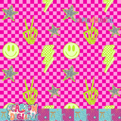 Lime Pink Seamless Pattern Digital Design