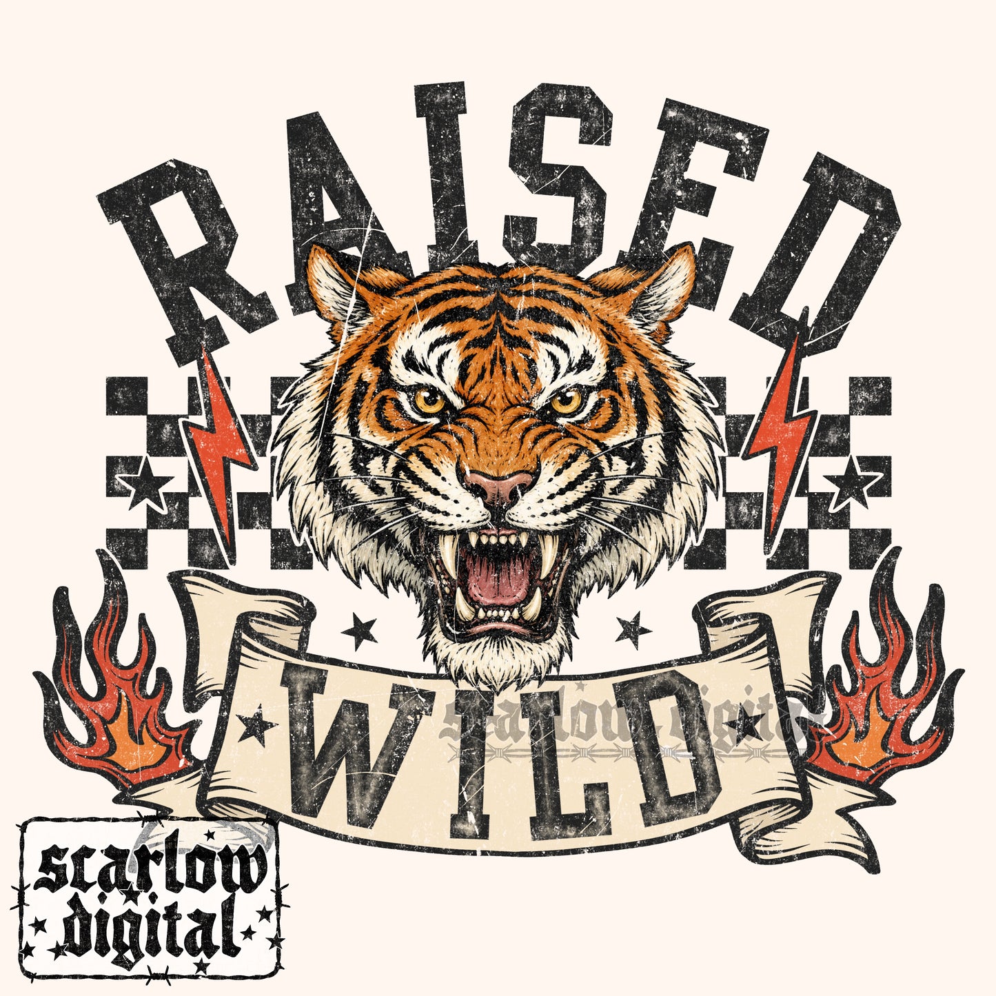 Raised Wild PNG Digital Design