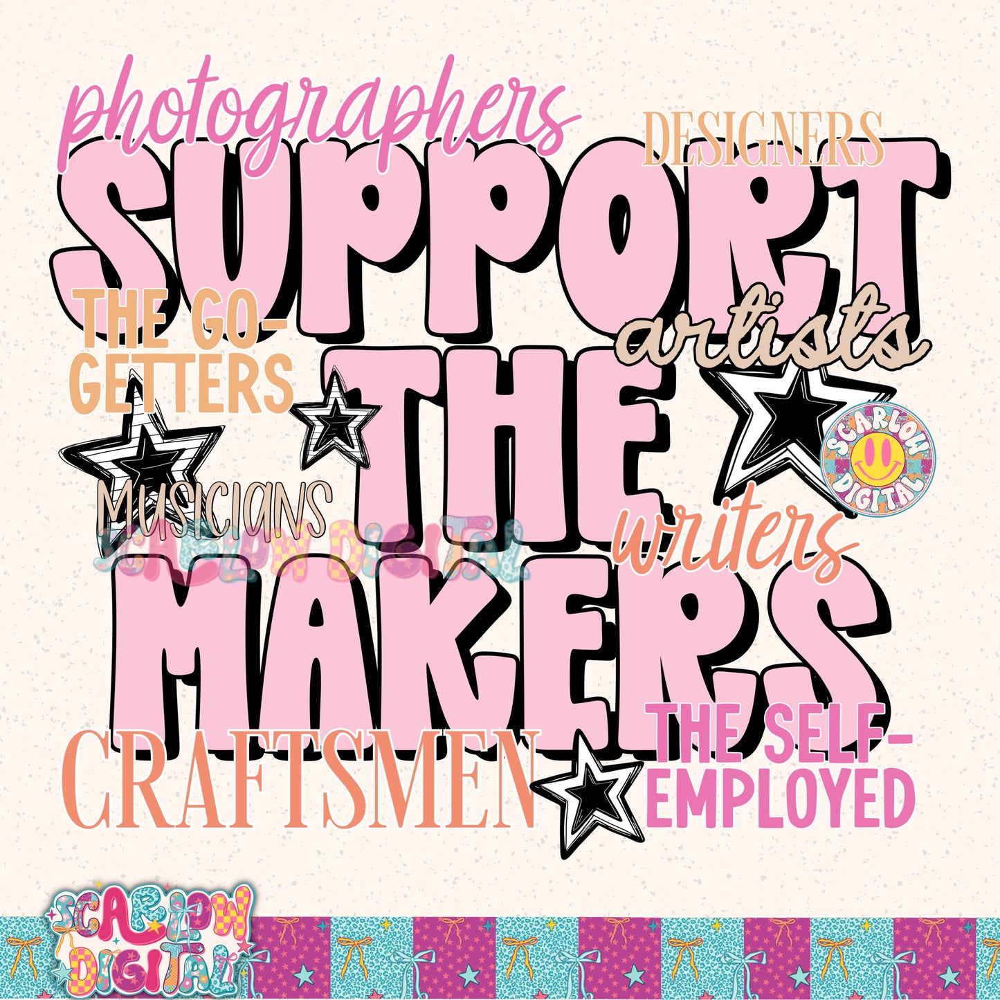 Support the Makers PNG Digital Design