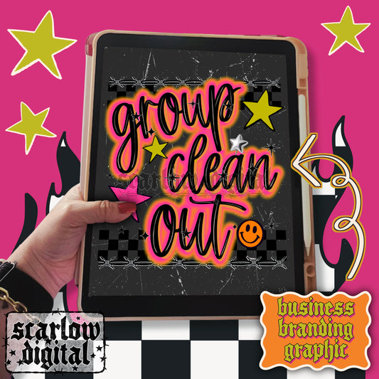 Group Clean Out Social Media Graphic Business Branding
