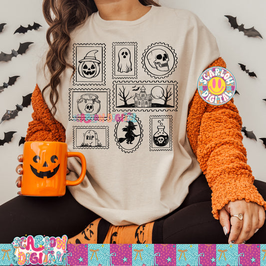 Spooky Stamps PNG Digital Design
