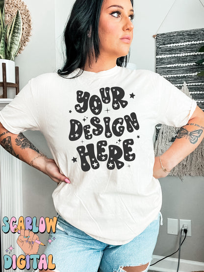 Comfort Colors Ivory Tshirt Mockup