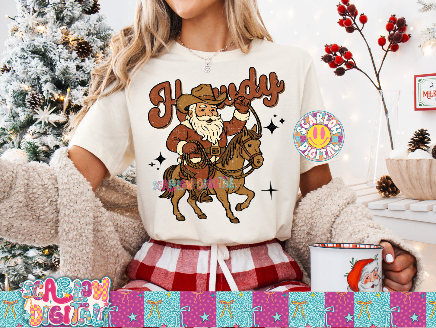 Howdy Christmas Santa PNG Digital Design