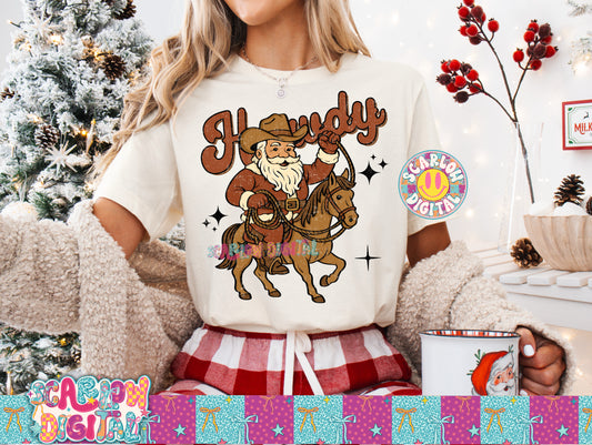 Howdy Christmas Santa PNG Digital Design