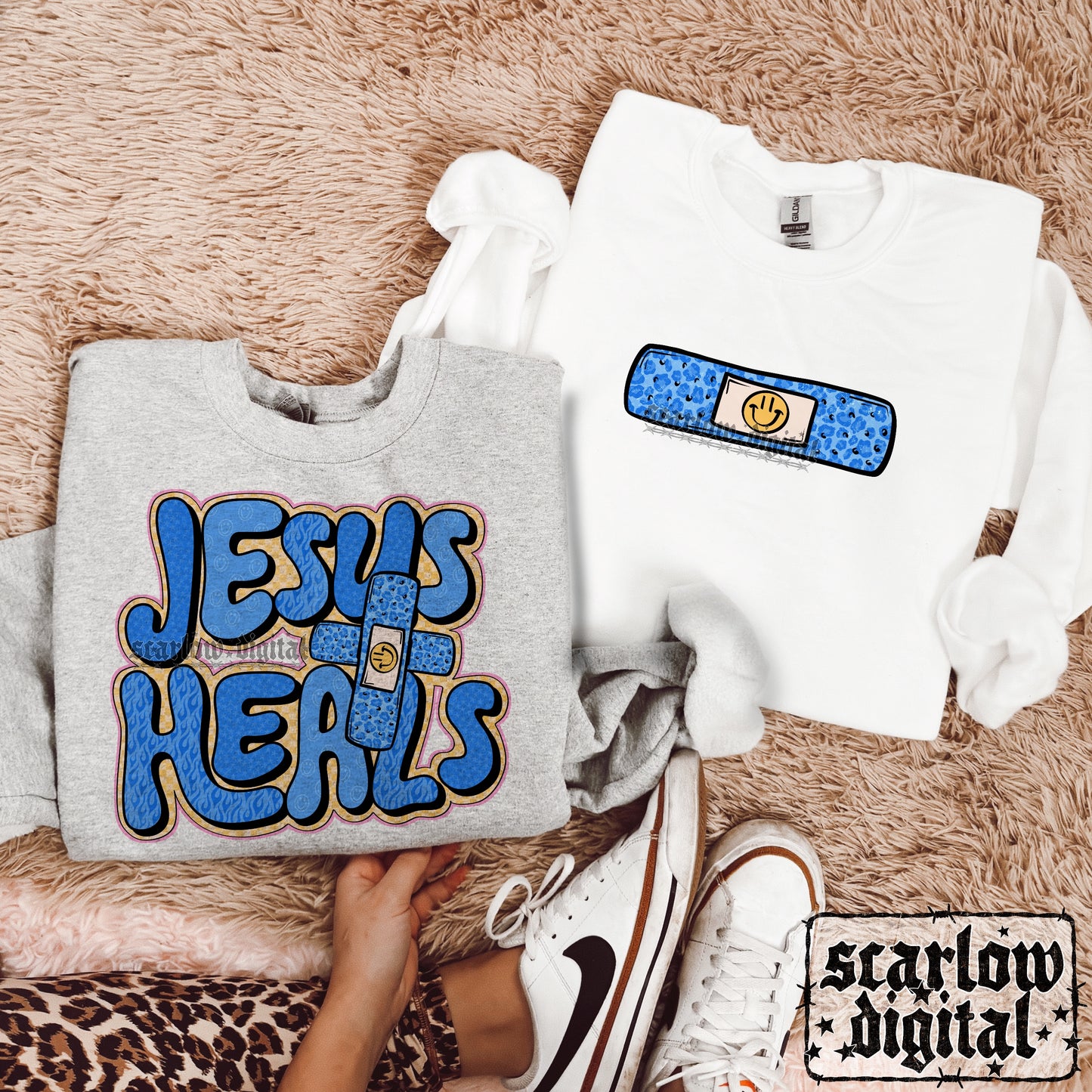Jesus Heals Front and Back PNG Digital Design