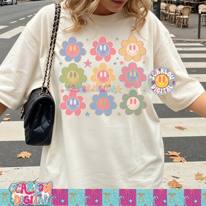 Happy Flowers PNG Digital Design