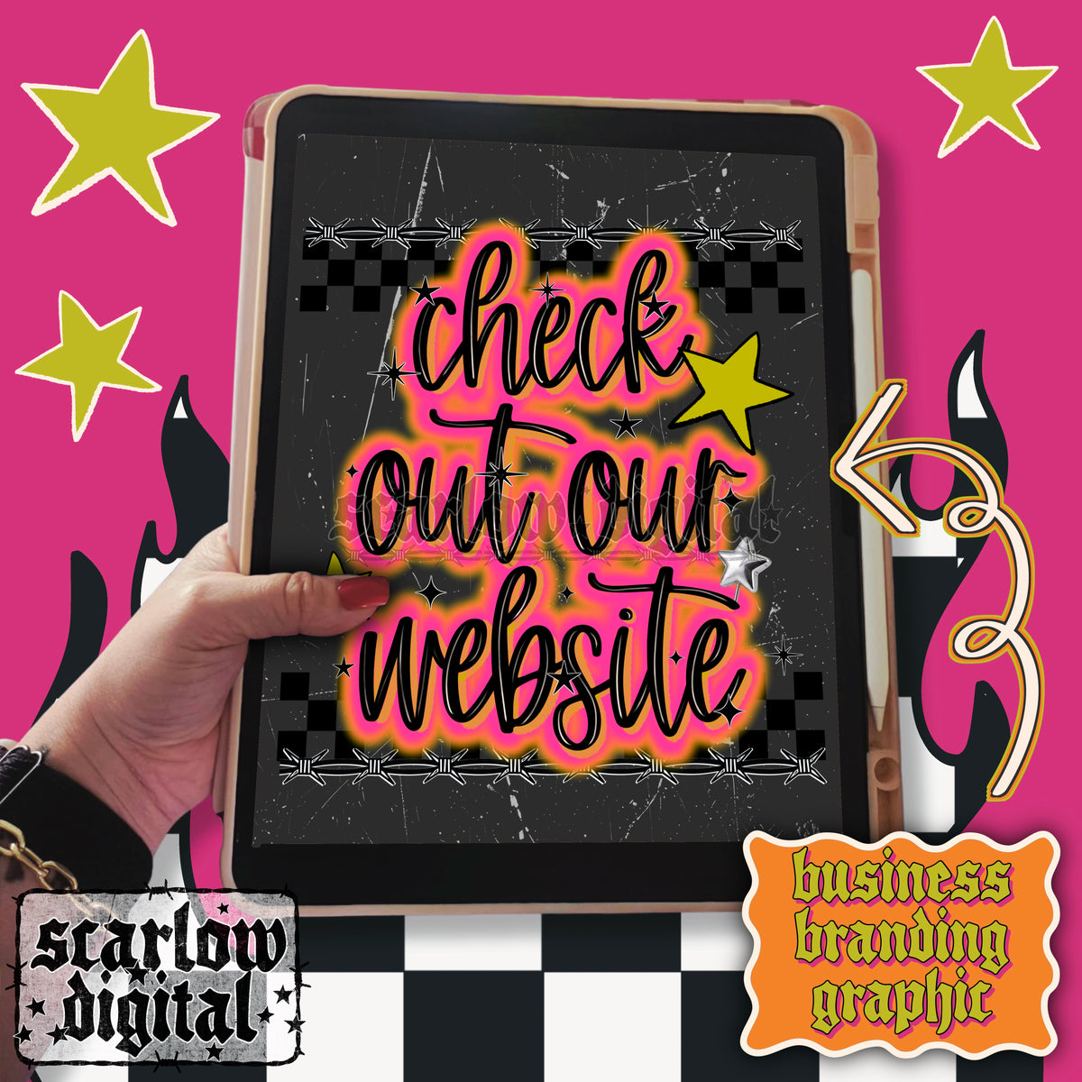 Check Out Our Website Social Media Graphic Business Branding