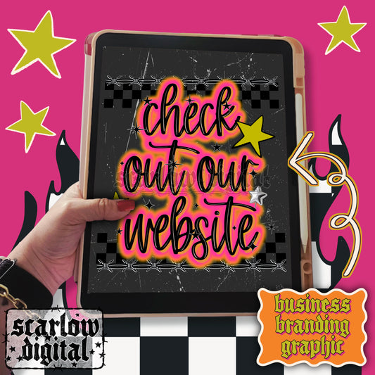 Check Out Our Website Social Media Graphic Business Branding