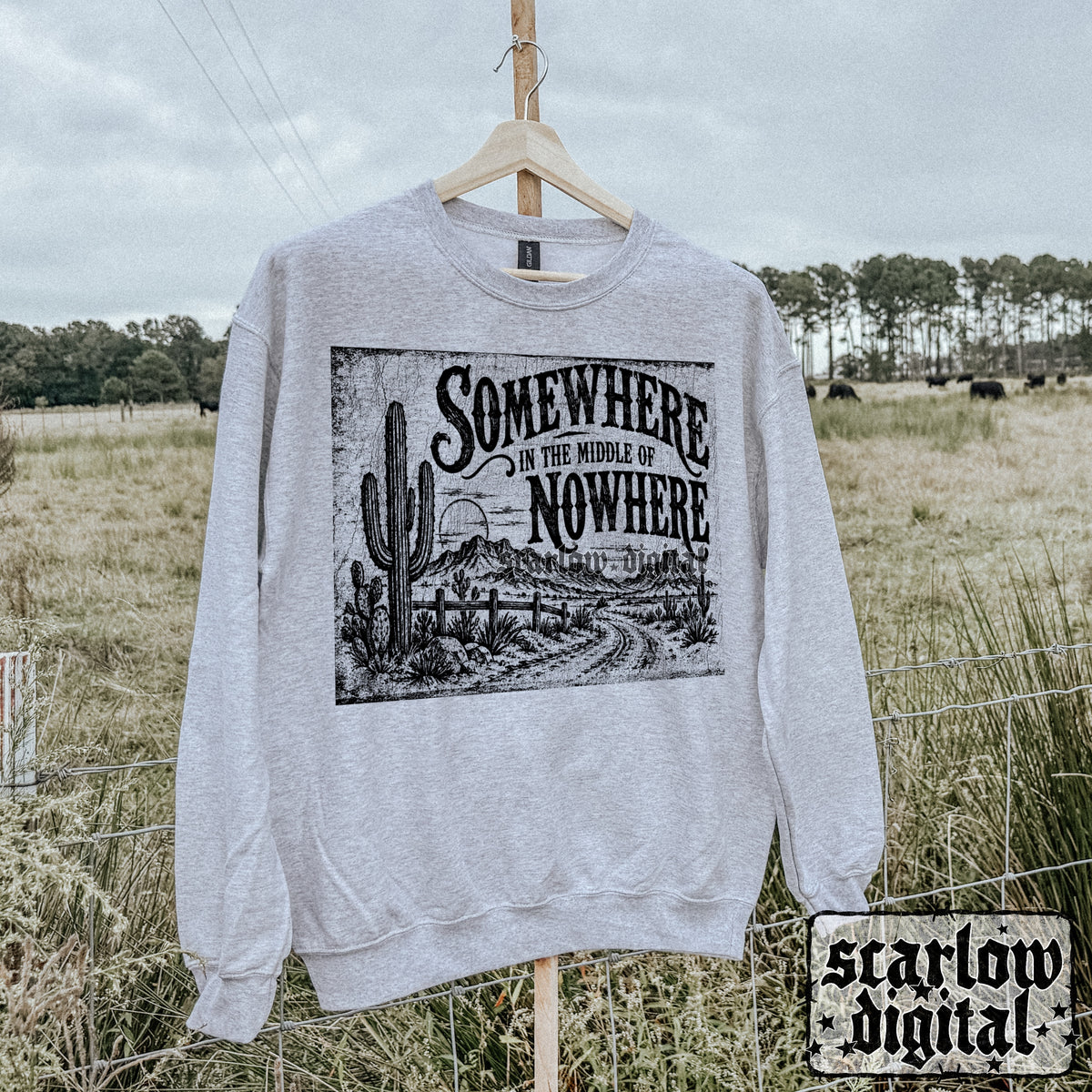 Somewhere in the Middle of Nowhere PNG Digital Design