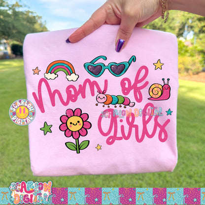 Mom of Girls PNG Digital Design