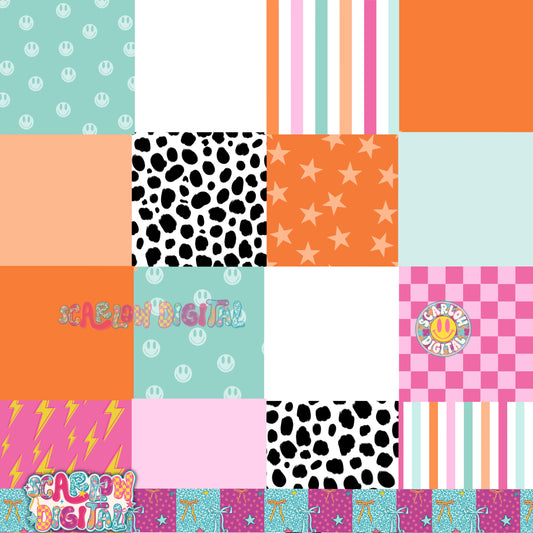 Retro Patches Seamless Pattern Digital Design