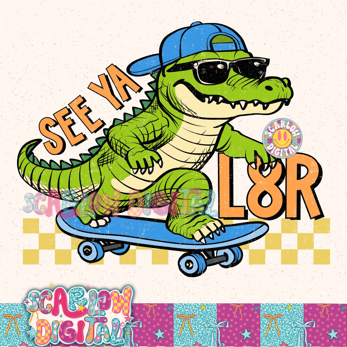 See Ya L8r Alligator PNG Digital Design