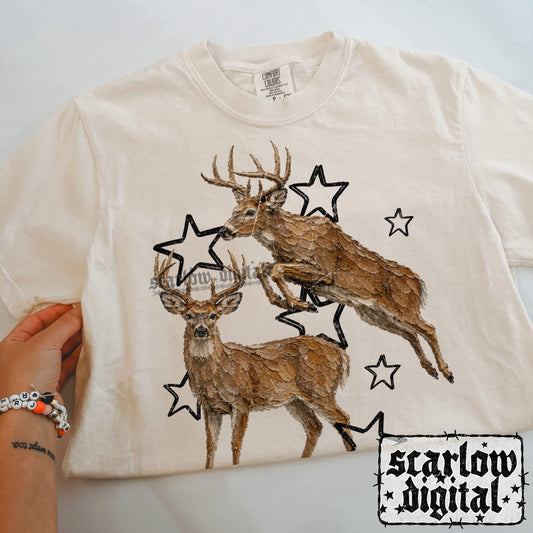 Painted Deer PNG Digital Design