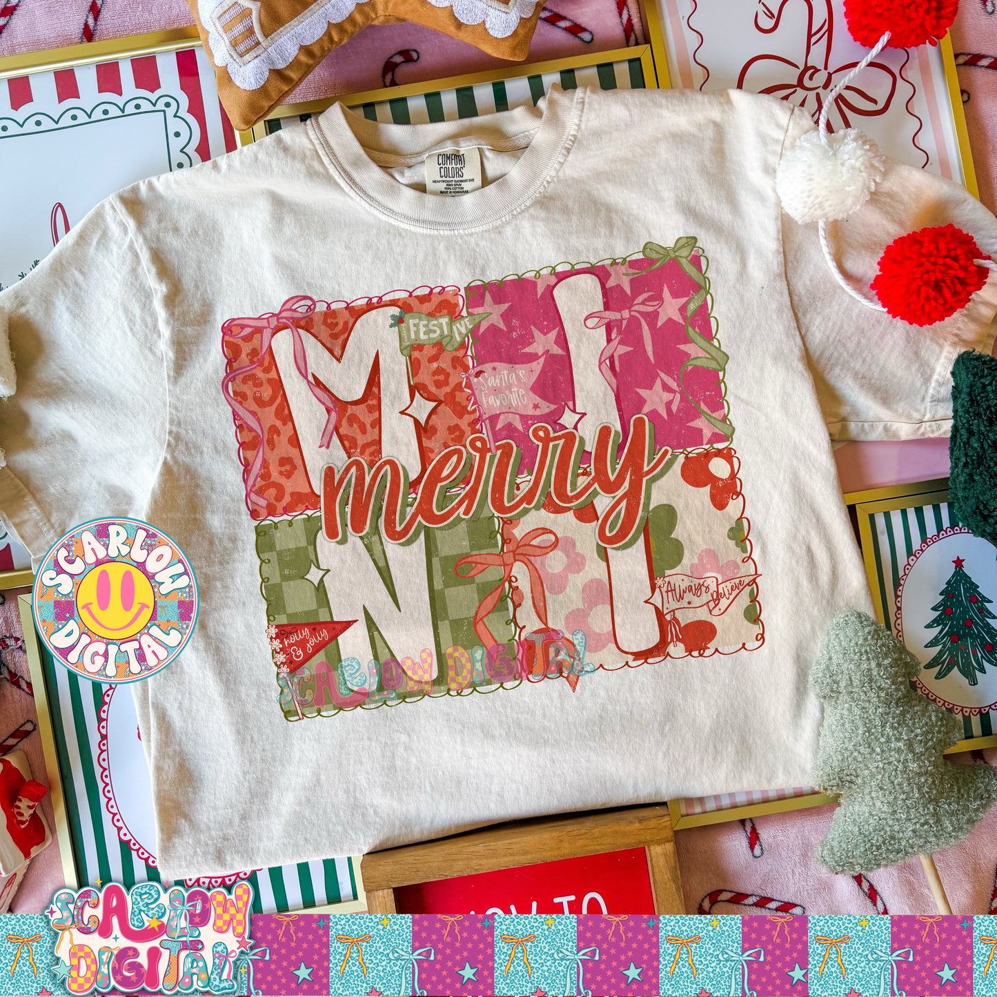 Merry Mini PNG Digital Design