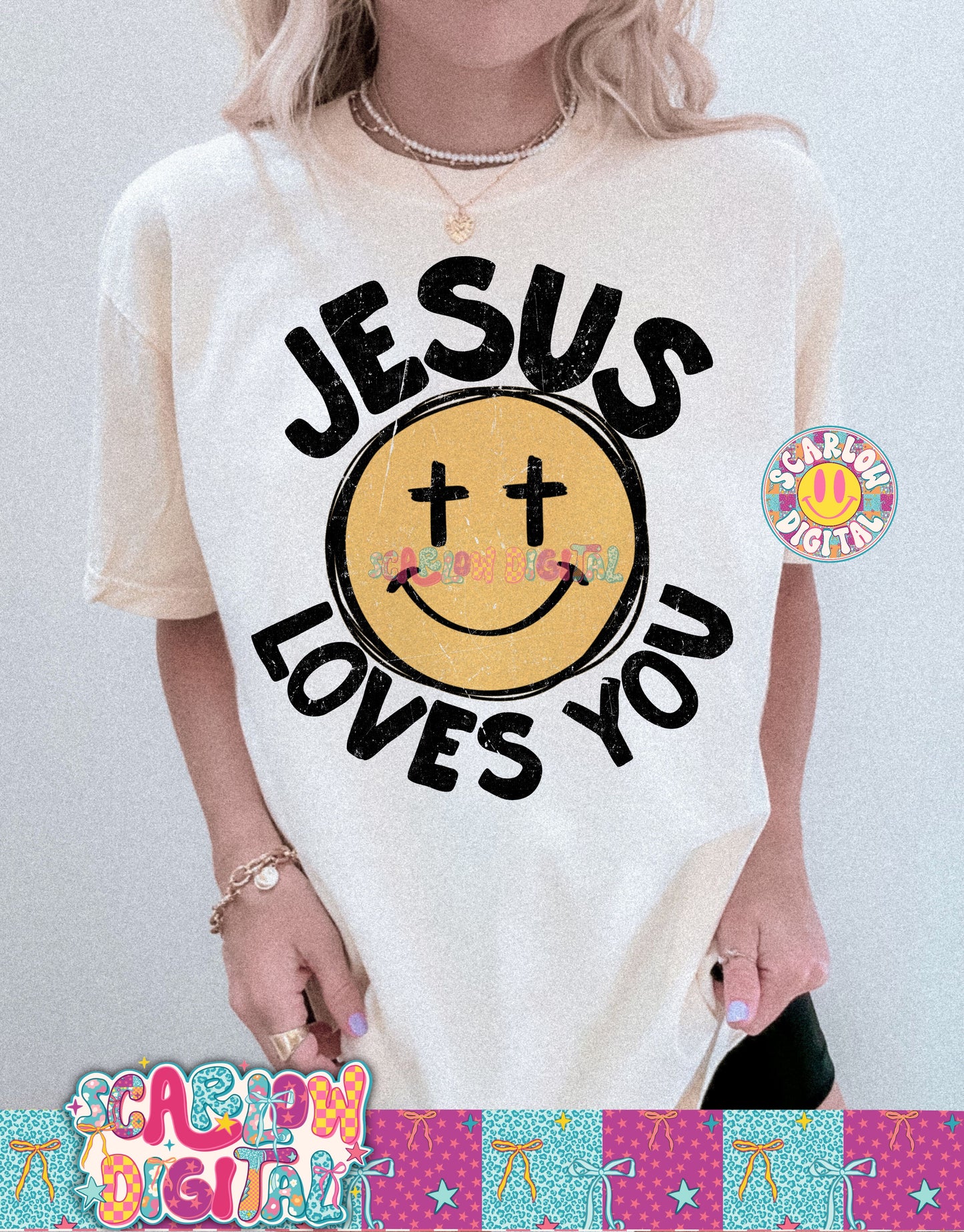 Jesus Loves You PNG Digital Design