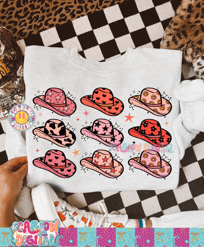 Pink Cowgirl Hats PNG Digital Design