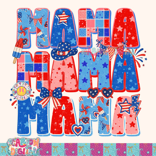 Patriotic Mama PNG Digital Design