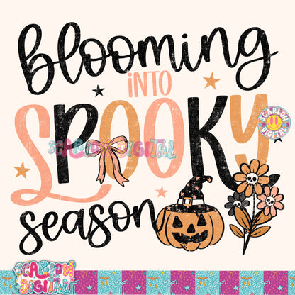 Blooming into Spooky Season PNG Digital Design