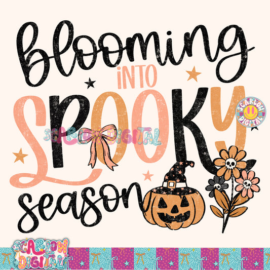 Blooming into Spooky Season PNG Digital Design