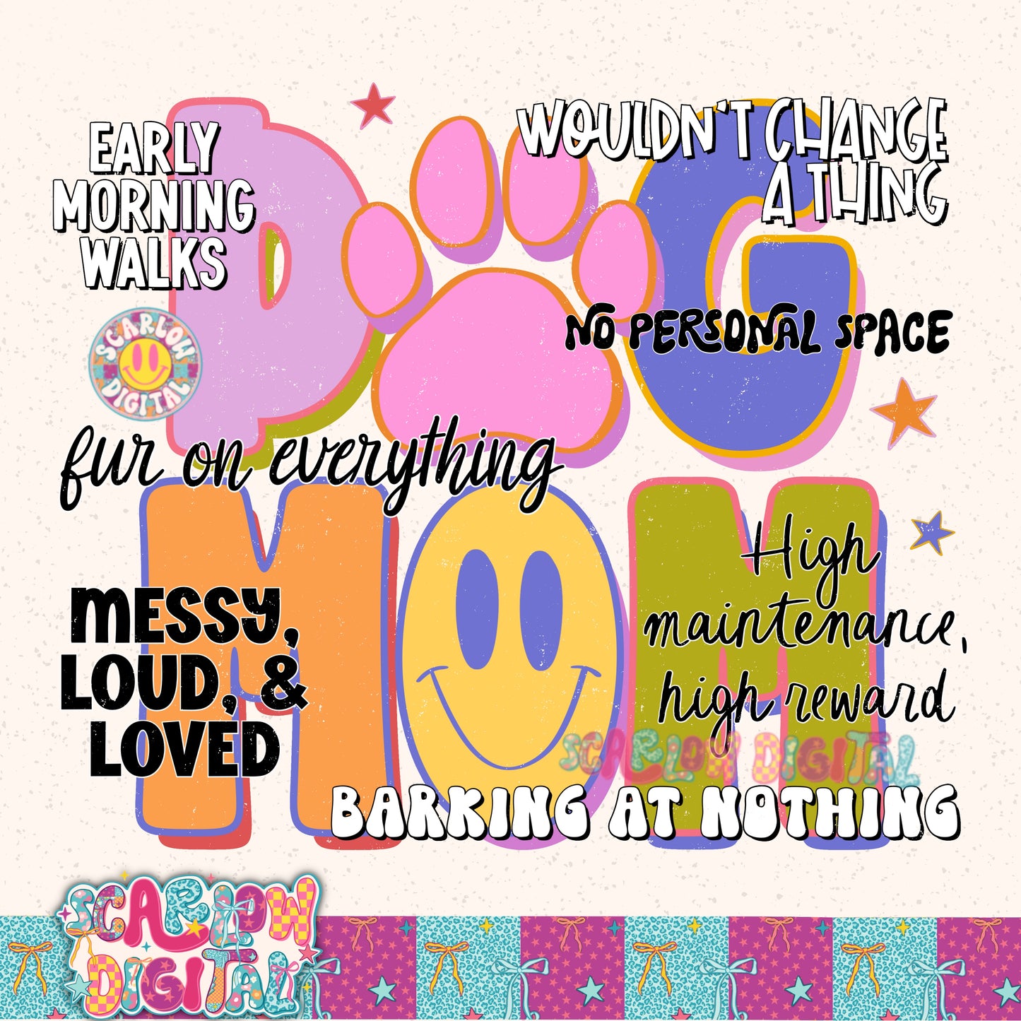 Dog Mom PNG Digital Design