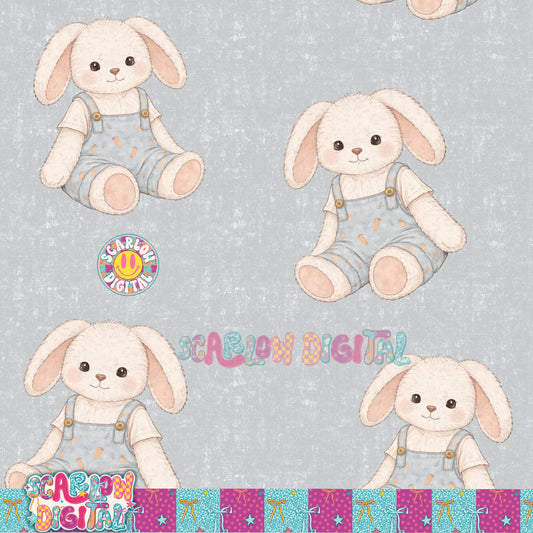 Vintage Boy Bunny Seamless Pattern Digital Design