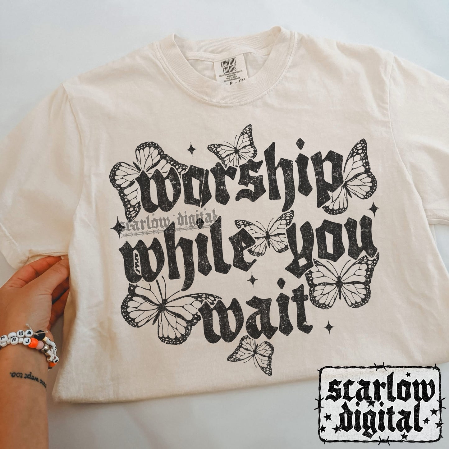 Worship While You Wait PNG Digital Design