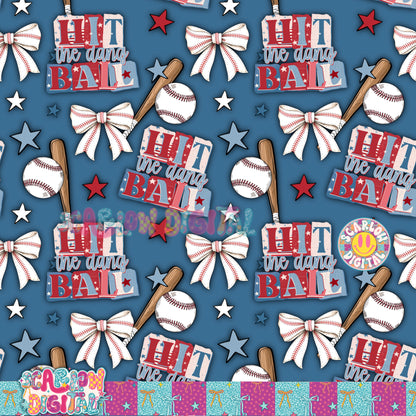 Hit the Dang Ball Seamless Pattern Digital Design