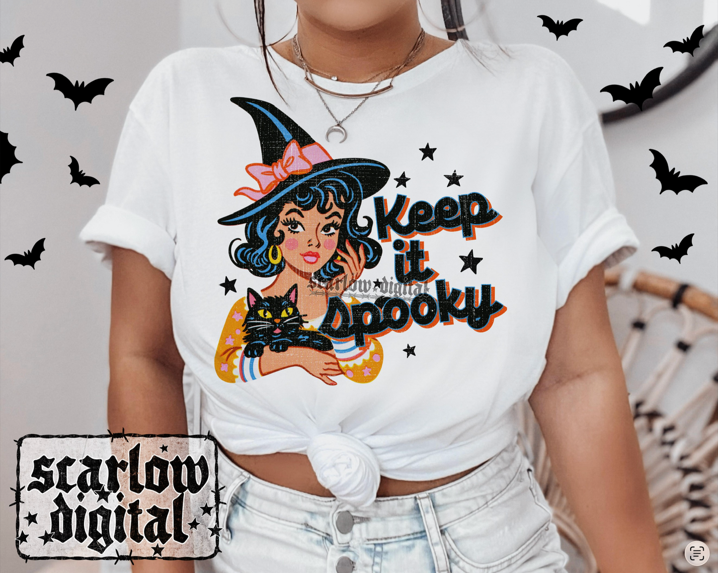 Keep it Spooky Vintage Halloween PNG Digital Design