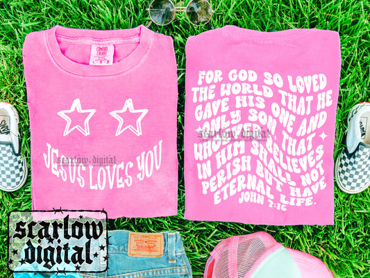 Jesus Loves You John 3:16 PNG Digital Design