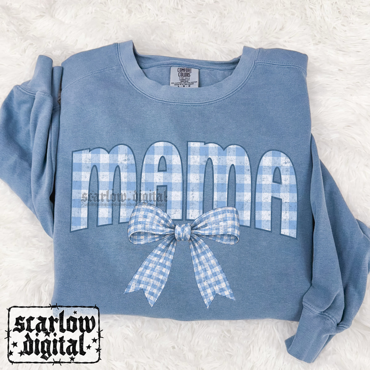 Gingham Mama PNG Digital Design