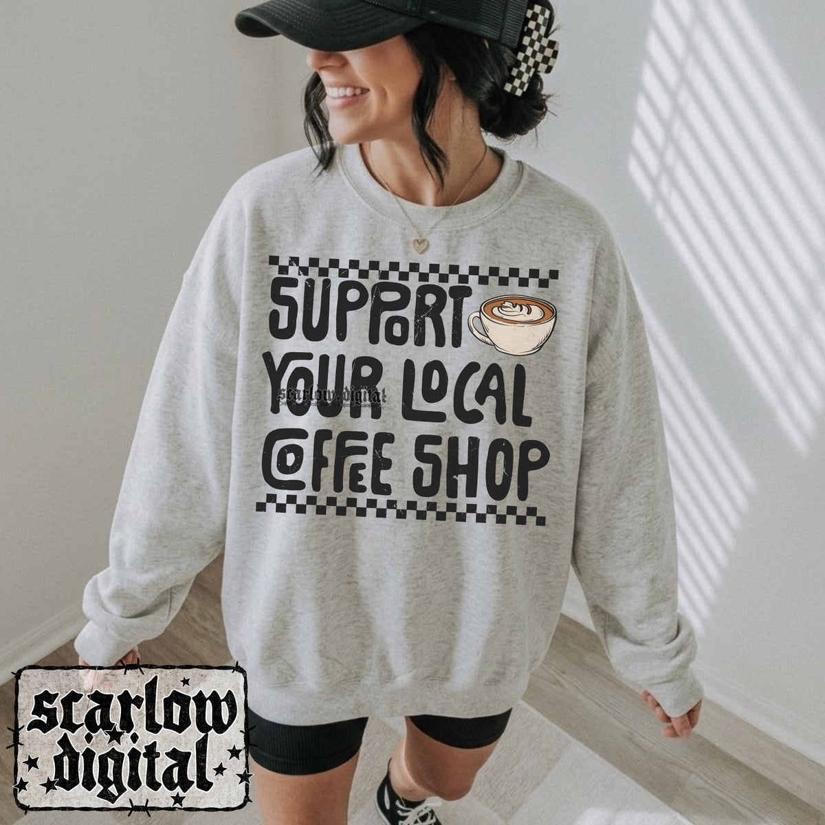 Support Your Local Coffee Shop PNG Digital Design
